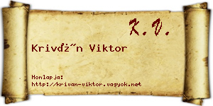 Kriván Viktor névjegykártya